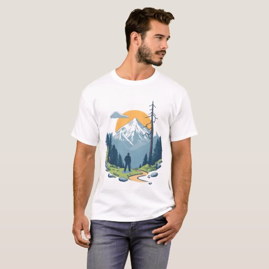 Face the Mountains – Nature Adventure Graphic Tee (Vorne ganz)
