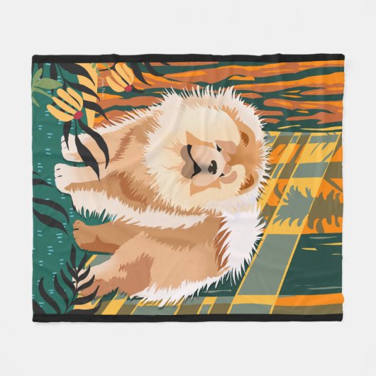 FACE THE SUN Chow Vlies Decke (Vorderseite (Horizontal))