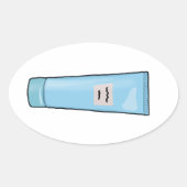 Face Wash Baby Blue Tube Ovaler Aufkleber (Vorderseite)
