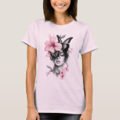 face woman nature butterfly T-Shirt (Vorderseite)