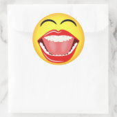 Face Yellow Laghon Emoticon Round Sticker (Tasche)