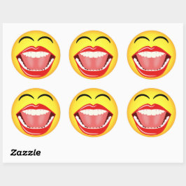 Face Yellow Laghon Emoticon Round Sticker