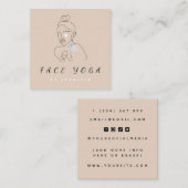 Face Yoga Abstrakt Line Art Face Bohemisch Quadratische Visitenkarte (Vorne/Hinten)