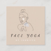 Face Yoga Abstrakt Line Art Face Bohemisch Quadratische Visitenkarte (Vorderseite)