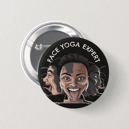 Face Yoga Experte Spaß Geschenk Button (Vorne & Hinten)