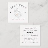 Face Yoga Instructor Hübsch Girl Line Silhouette Quadratische Visitenkarte (Vorne/Hinten)