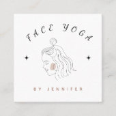 Face Yoga Instructor Hübsch Girl Line Silhouette Quadratische Visitenkarte (Vorderseite)