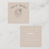 Face Yoga Instructor Line Gezeichnet Boho Messy Bu Quadratische Visitenkarte (Vorne/Hinten)