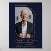 Facebook Beerdigung Ankündigung Post Deep Blue Poster (Vorne)