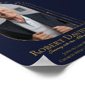 Facebook Beerdigung Ankündigung Post Deep Blue Poster (Ecke)