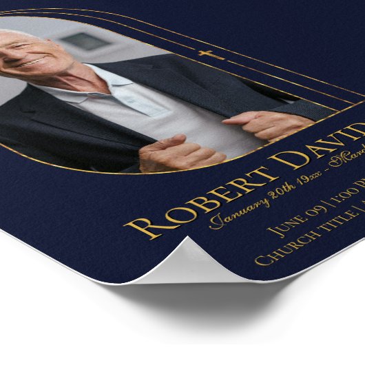 Facebook Beerdigung Ankündigung Post Deep Blue Poster (Ecke)