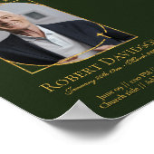 Facebook Beerdigung Ankündigung Post Deep Green Poster (Ecke)