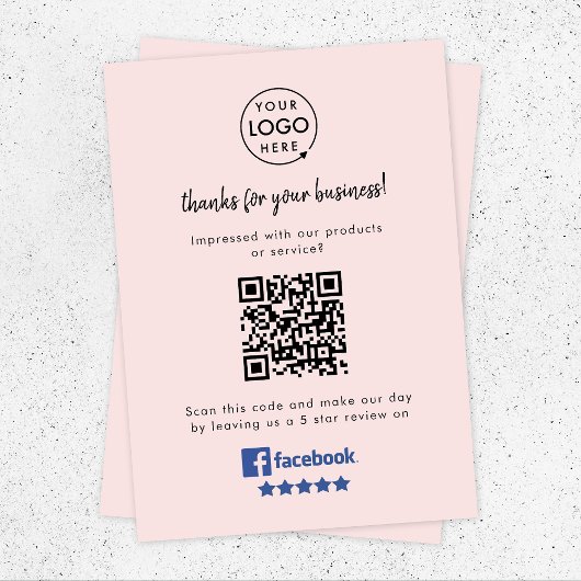 Facebook-Bewertungen | Anfrage zur Unternehmensbew Begleitkarte