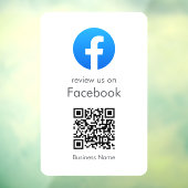 Facebook-Bewertungen | Business QR Code Minimal Wh Fensteraufkleber (Blatt 3)