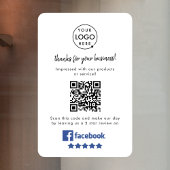 Facebook-Bewertungen | Business QR Code Minimal Wh Fensteraufkleber