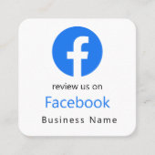 Facebook-Bewertungen | Business QR Code Minimal Wh Quadratische Visitenkarte (Vorderseite)