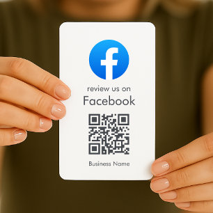 Facebook-Bewertungen Business QR Code Minimal Wh Visitenkarte