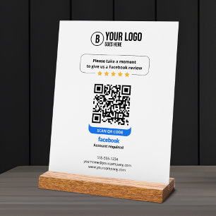 Facebook Bewertungen QR-Code Bewerte Mein Geschäft Acrylschild