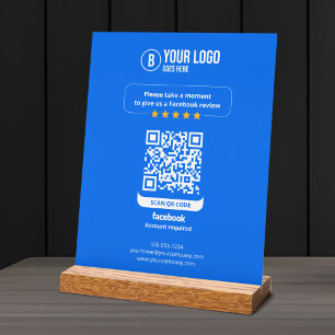 Facebook Bewertungen QR-Code Bewerte mein Geschäft Acrylschild