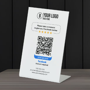 Facebook Bewertungen QR-Code Bewerte Mein Geschäft Sockelschild