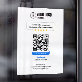 Facebook-Bewertungen QR-Code Bewertung meines Unte Fensteraufkleber
