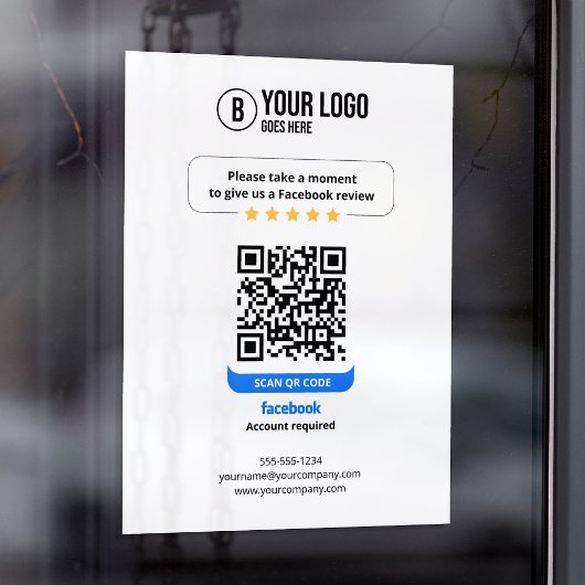 Facebook-Bewertungen QR-Code Bewertung meines Unte Fensteraufkleber