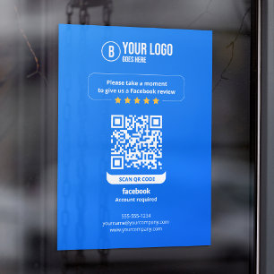 Facebook-Bewertungen QR-Code Bewertung meines Unte Fensteraufkleber