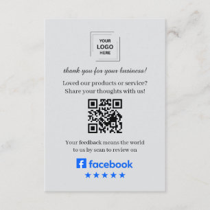 Facebook-Bewertungs-QR-Kundenfeedback-Einlegekarte Begleitkarte