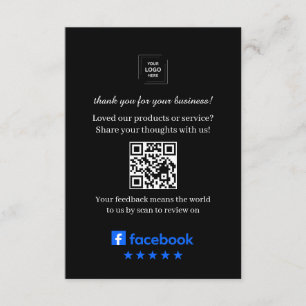 Facebook-Bewertungs-QR-Kundenfeedback-Einlegekarte Begleitkarte