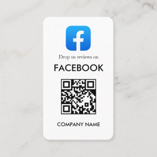 Facebook-Bewertungs-QR Minimal Weiß Business-Stil Visitenkarte