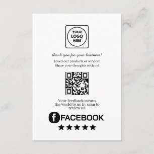 Facebook-Bewertungs-QR Unternehmens-Feedback-Lin Begleitkarte
