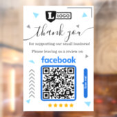 Facebook-Bewertungsanfrage mit Logo und QR-Code Fensteraufkleber (Blatt 2)