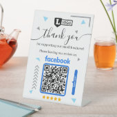 Facebook-Bewertungsanfrage mit Logo und QR-Code Sockelschild (In Situ)