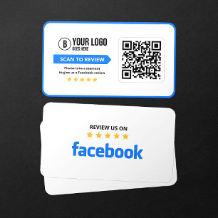 Facebook Business Bewertung 5 Sterne scannbarer QR Visitenkarte