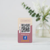 Facebook Business Bewertung mit QR-Code Visitenkarte (Stehend Vorderseite)