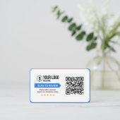 Facebook Business Review 5 Star Scannable QR Code Visitenkarte (Stehend Vorderseite)