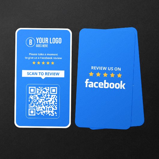 Facebook Business Review 5 Star Scannable QR Code Visitenkarte