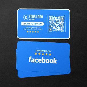 Facebook Business Review 5 Star Scannable QR Code Visitenkarte