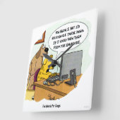 Facebook for Dogs Quadratische Wanduhr (Winkel)