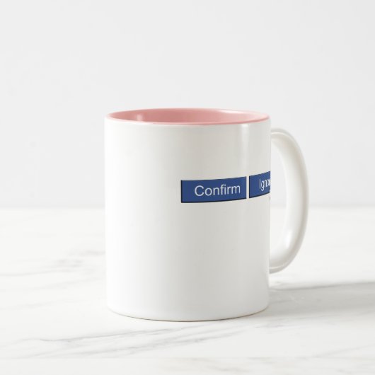 Facebook Freund-Antrag Zweifarbige Tasse (VorderseiteRechts)