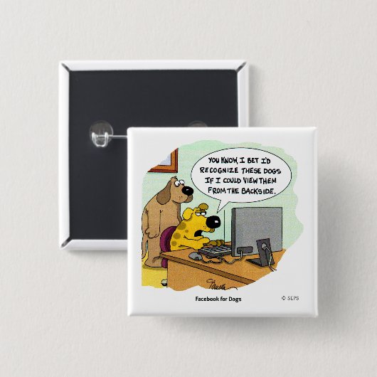 Facebook für Hunde Button (Vorne & Hinten)
