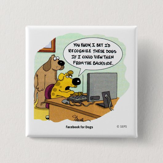 Facebook für Hunde Button (Vorderseite)