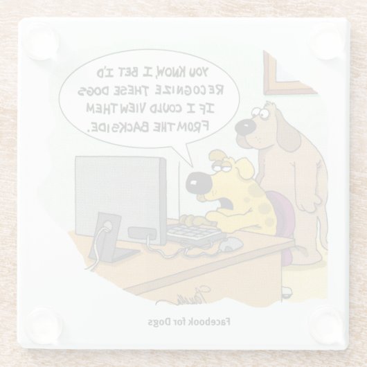 Facebook für Hunde Glasuntersetzer (Rückseite)