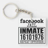 Facebook Haft wiederholt Straftäter Schlüsselanhänger (Vorderseite)