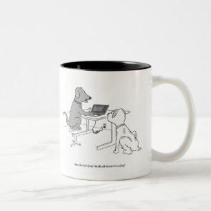 Facebook Hund #2 Zweifarbige Tasse