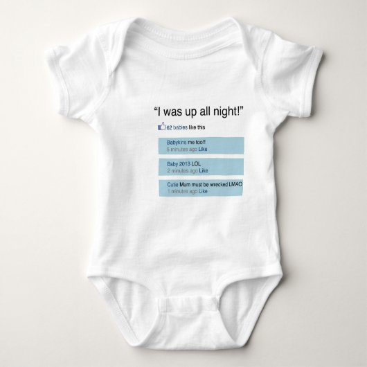 Facebook inspirierte Spielanzug für Sleepless Baby Strampler (Vorderseite)