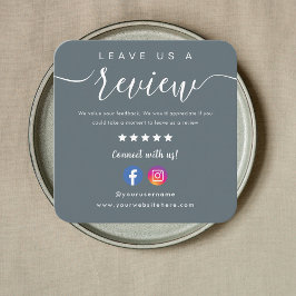 Facebook-Instagram-Logo Verlasse uns eine Revision Quadratische Visitenkarte