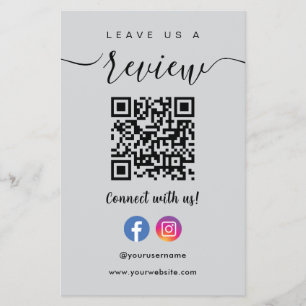 Facebook Instagram Qr Code Verlasse uns einen Revi Flyer