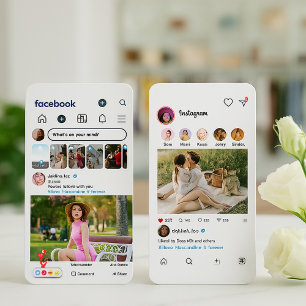 Facebook & Instagram Style - Social Media Foto Visitenkarte