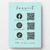 Facebook Instagram Tiktok QR Code Baby Blue Fotoplatte (Vorderseite)